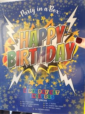 Birthday Party in a box Tableware Set - Multicolor 43pc